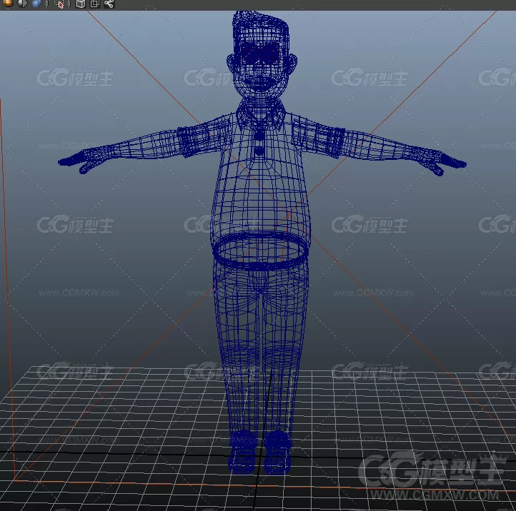 maya胖男人人物角色模型 欧美卡通角色模型-3