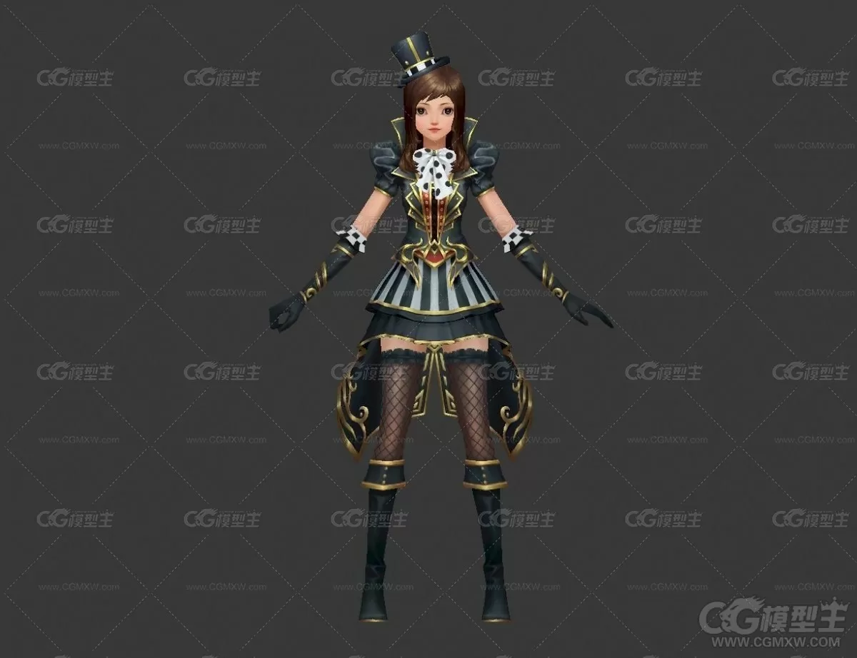 女魔术师3D模型 魔法师 大魔法师 杂耍 变戏法 女戏师-1