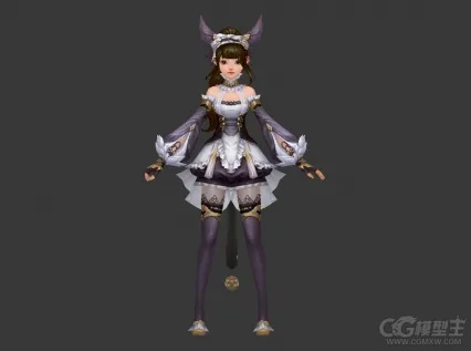 女仆 仆人 女仆装 可爱女孩3D游戏模型