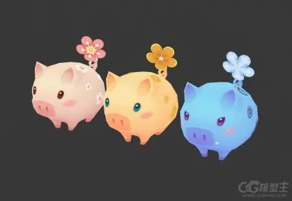 三只小花猪