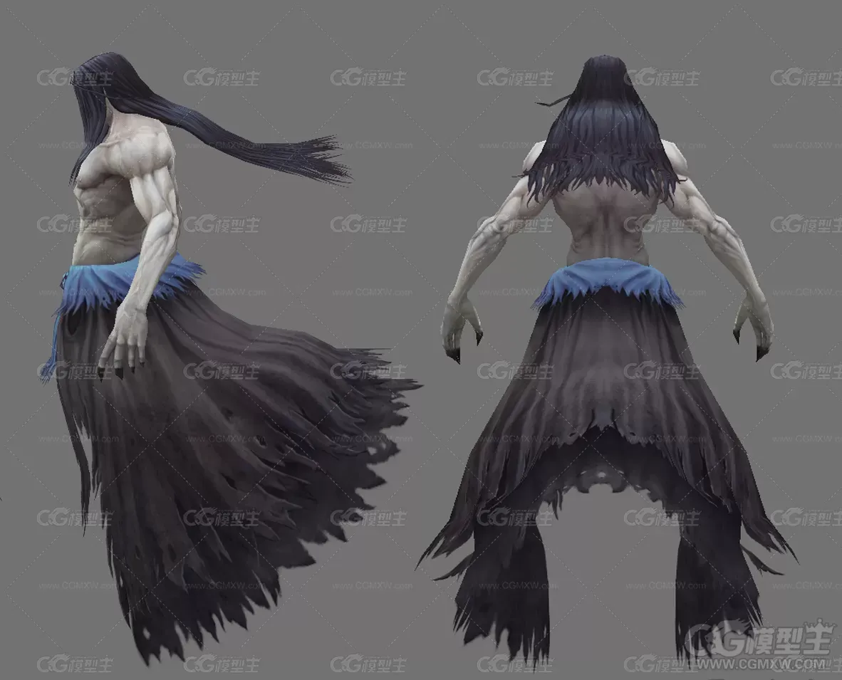 天魔 恶灵 恶魔 幽灵 仙侠3D游戏角色模型-3