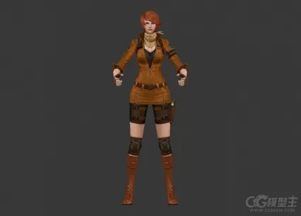 美女特工3D游戏模型 欧美风格 西方美女 枪手 杀手