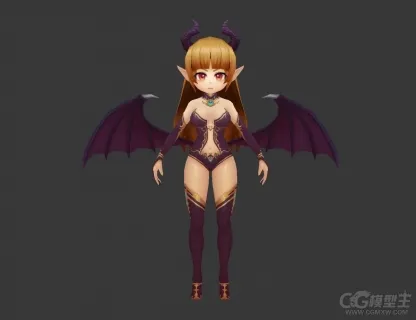 魅惑 蝙蝠精 蝙蝠女 妖女 女妖  Q版游戏3D模型
