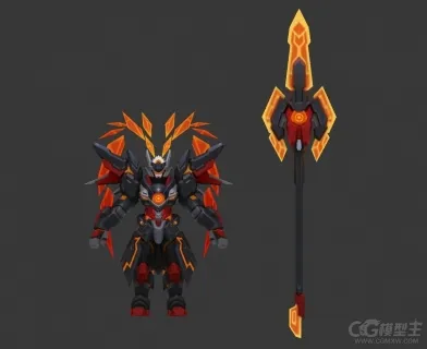 吕布 方天画戟 战神 战士  3D游戏人物模型