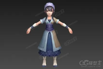 端木蓉3D模型 村民 古装村妇 中年妇女 大婶 嫂子 3D游戏人物模型