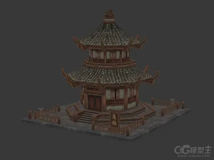 角楼3D模型 阁楼 古楼 古建筑 中国风建筑