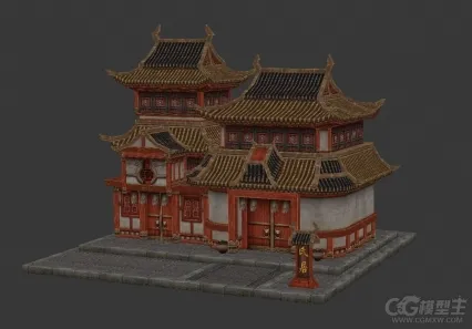 民居3D模型 古代民房 阁楼 府邸  古建筑 中国风建筑3d模型