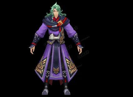 卷发男 精美男 帅哥 Q版卡通人物3D模型