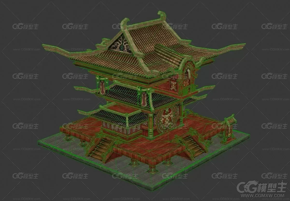 欢乐坊古代游戏场景建筑模型-2