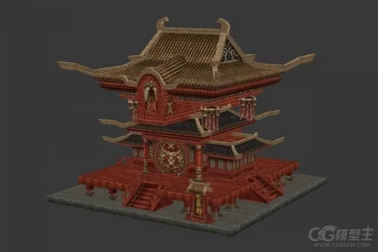 欢乐坊古代游戏场景建筑模型