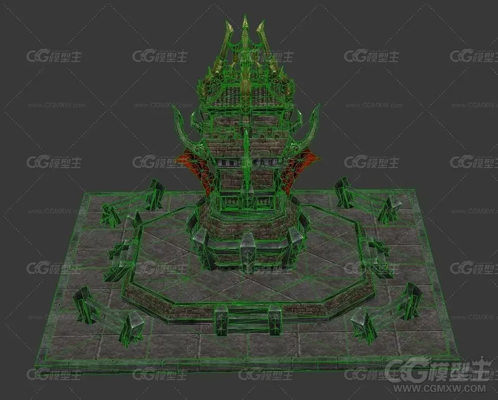 3D游戏场景建筑模型-2