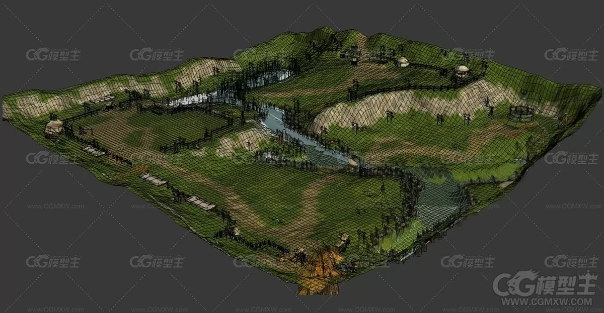 地形 野外营地 游戏3D模型-2