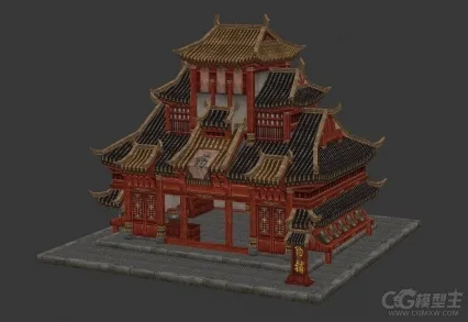 药铺 古代中药铺 药堂 药店 古楼 中国风建筑 3D建筑模型