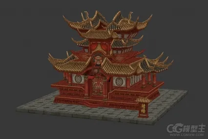 赌场 赌坊 古楼 中国风建筑 3D建筑模型