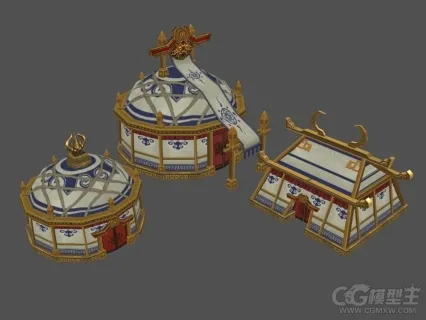 帐篷模型 蒙古包3D模型 军营