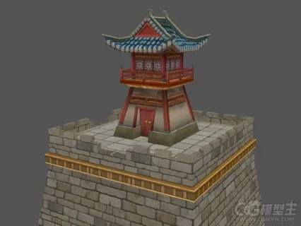 城楼3D模型 城防楼 塔楼 瞭望塔 鼓楼 箭塔 箭楼 古建筑 中国风建筑 哨楼 哨塔