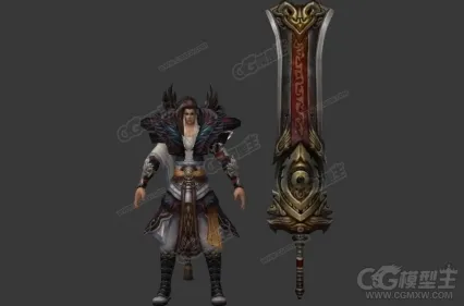 少年剑客3D模型 屠龙宝刀 倚天剑 剑圣 剑神 3D游戏人物模型