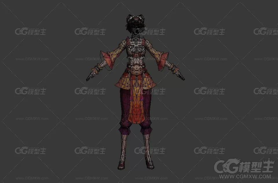 平民女青年 古装美女 青年女性 女侠 3D游戏人物模型-2