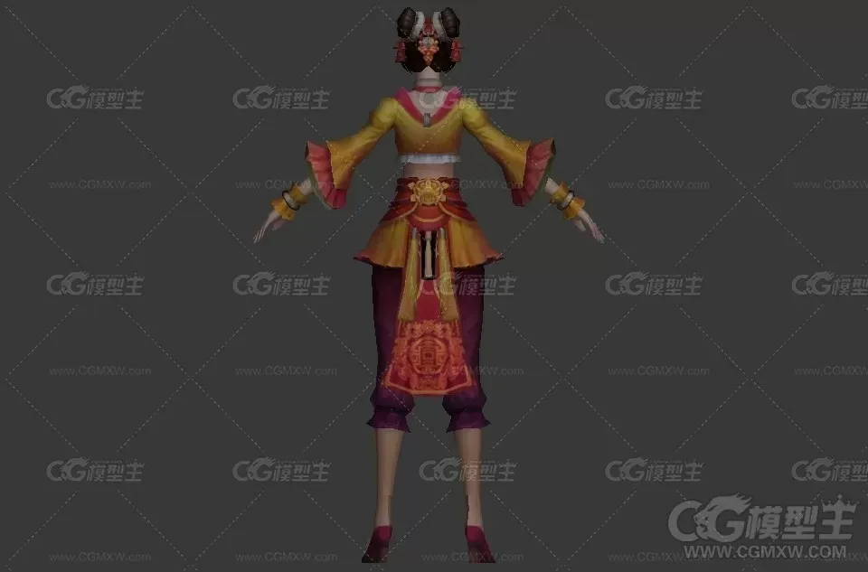 平民女青年 古装美女 青年女性 女侠 3D游戏人物模型-3