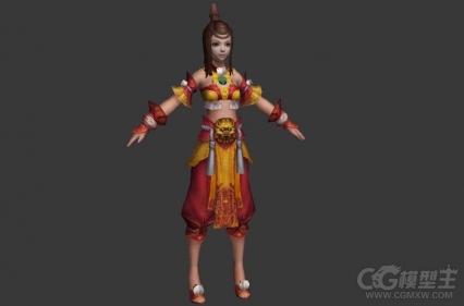 古代小女孩3D游戏模型 古装女孩 喜庆女孩 可爱小姐姐 喜庆 汉服少女