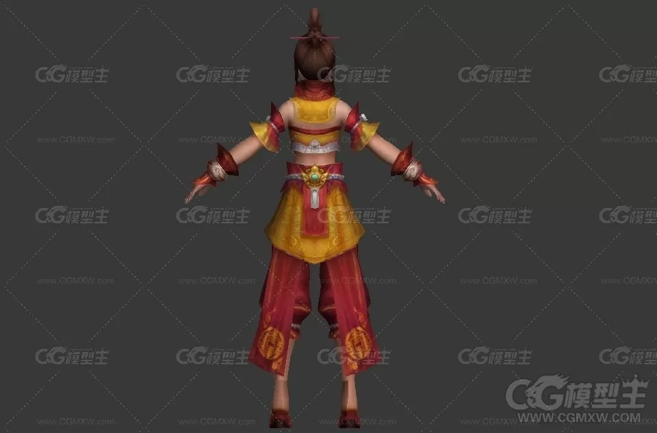 古代小女孩3D游戏模型 古装女孩 喜庆女孩 可爱小姐姐 喜庆 汉服少女-2