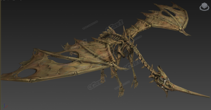 古龙BOSS 3D游戏人物模型 飞龙 龙骨