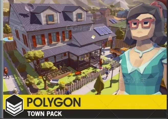 U3D低多边形城镇场景 角色 道具整合包POLYGON Town Pack 1.01-2