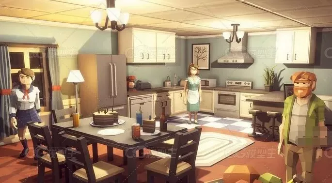 U3D低多边形城镇场景 角色 道具整合包POLYGON Town Pack 1.01-5