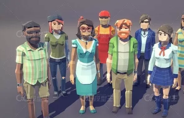 U3D低多边形城镇场景 角色 道具整合包POLYGON Town Pack 1.01-14