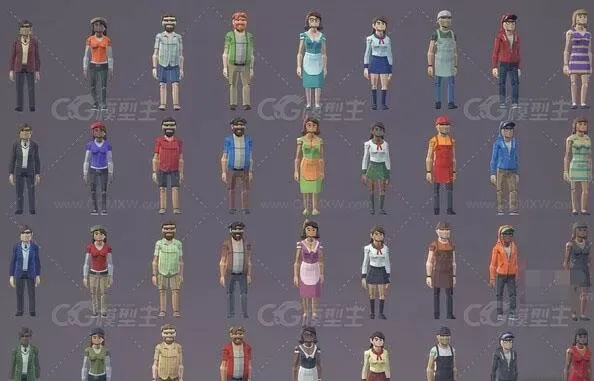 U3D低多边形城镇场景 角色 道具整合包POLYGON Town Pack 1.01-15