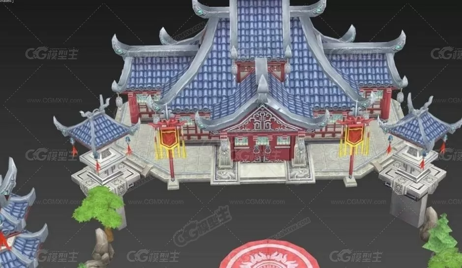 Q版仙侠《花千骨》建筑模型 精品3d模型 max场景模型-15