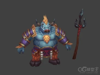 Q版牛怪3D游戏模型