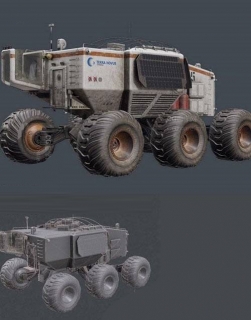 军用大型越野运输车3D模型Planetary Rover-3D Model