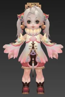 粉色小公主大眼萌 大眼女孩卡通小女孩 可爱小萝莉 q版小女孩 小公主 次时代游戏3D模型