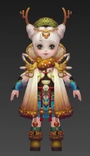 小萝莉模型 卡通小女孩 可爱小萝莉 q版小女孩 小公主 次时代游戏3D模型