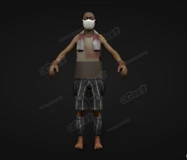 戴口罩的男人C4D模型