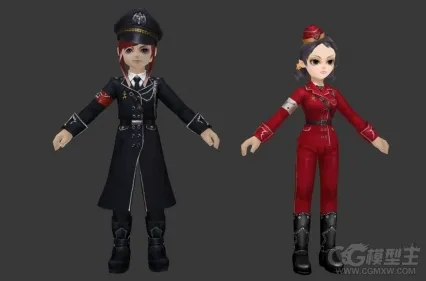 伦敦警察男女3D模型 英伦服装  时尚男女 小男孩 小女孩 情侣装 次时代游戏模型