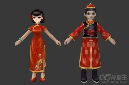 武林唐装男衣时装模型 古代唐装男女 富家公子小姐 新娘新浪 相公娘子
