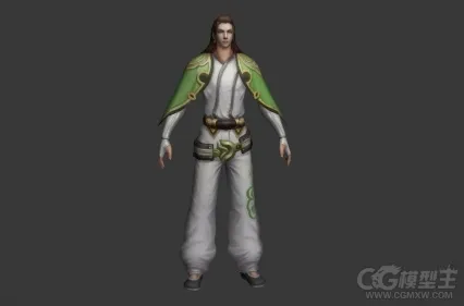 神族男青年3D模型 青色披风 披风男子