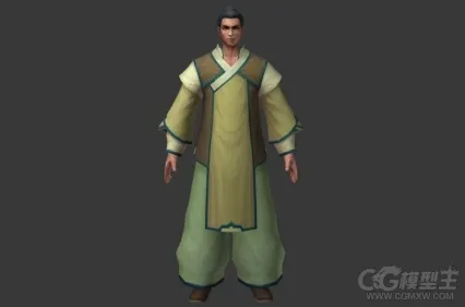 新手村绿衣男青年 古代村民 古代居民 青衣男子