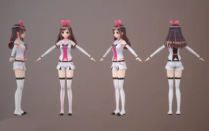 卡通日韩美女3d模型 卡哇伊 小美女 小萝莉 清纯美女 学生装
