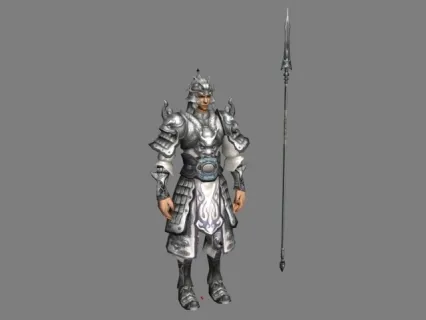 赤壁赵云 3D模型 银甲战士 古代士兵 勇士 大将军 将士 次时代游戏模型