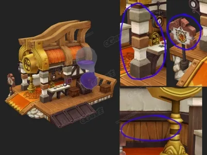 合成  3D模型 药剂合成桌 魔法屋 药剂屋 次时代游戏模型