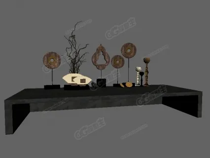 茶几装饰三 3D模型
