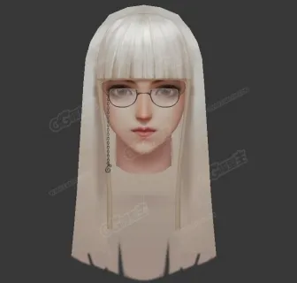 戴眼镜的美女老师头像 女头 3D模型