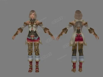 中世纪女战士 女士兵 3D模型