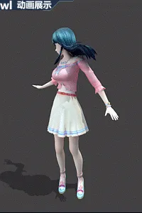 3dmax日漫风格可爱美少女带700+帧动作 小清新 小美女 小姐姐 清纯美女