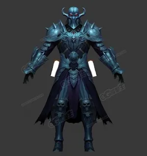 蓝色铠甲 3D模型 铠甲士兵 铠甲侍卫 护卫 武士 盔甲 铁甲士兵