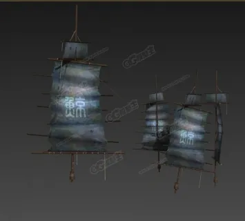 船帆 3D模型 帆布 古代船帆 孤帆