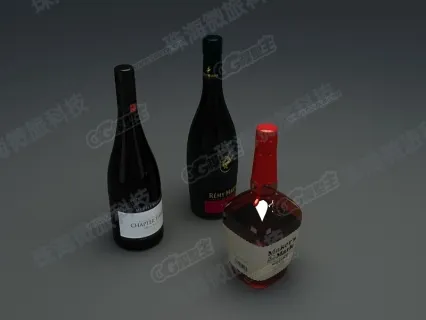 3dmax红酒组合二 红酒瓶
